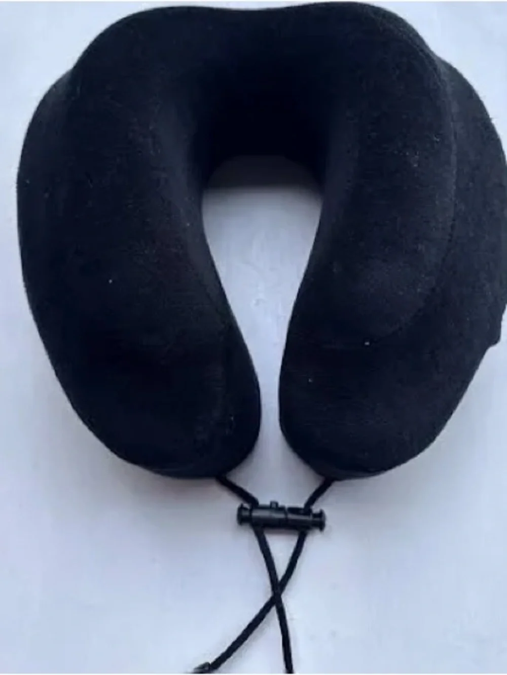 Elegant Black Plush Neck Travel Pillow